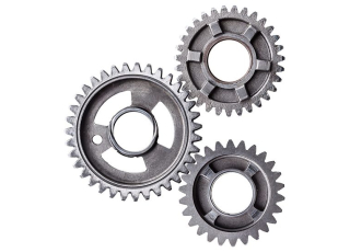 Drei Zahnräder