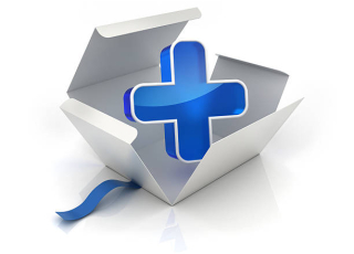 Plus symbol in einer Box