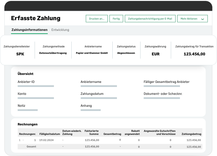 Erfasste Zahlen