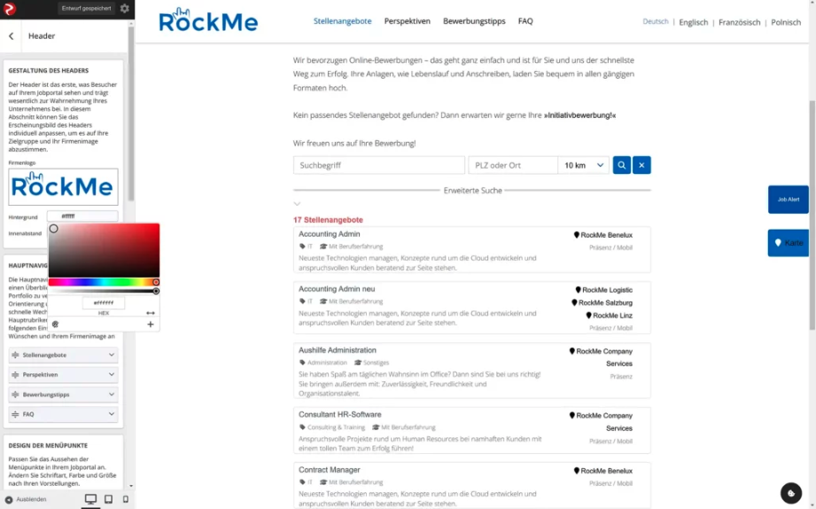 Jobportal konfigurator